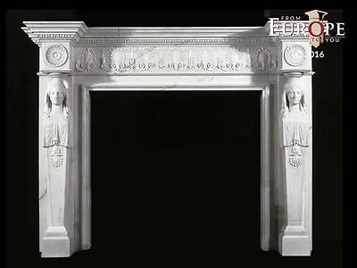 Beautiful Hand Carved Victorian Style Solid Marble Fireplace Mantel - Lst9 • $4500