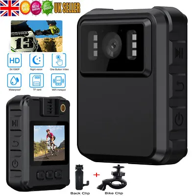 £31.99 • Buy 1080P Audio Video DVR IR Night Cam 2K Camcorder Mini Body Police Camera+Bracket