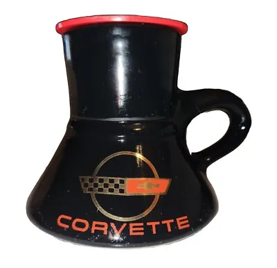 Vintage Corvette Wide Bottom No Spill No Skid Coffee Mug Auto Cup W/Original Lid • $15.67