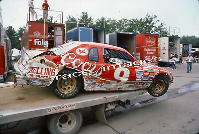 1986 NASCAR - Bill Elliott #9 COORS Wrecked Car On Rollback -- 35mm RACING SLIDE • $12.99