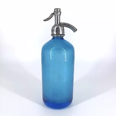 Vintage Blue Seltzer Bottle E&E Brooklyn NY Czech Glass • $49.99