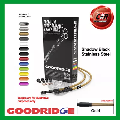 Fits KAWASAKI KH100EX G1 80-93 Goodridge Black S/Steel Gold Front Brake Hoses • £82.98