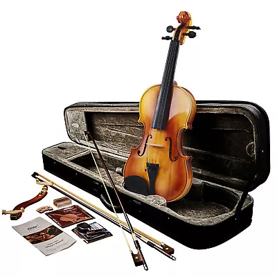 🎻 Eastar 4/4 Full Size Acoustic Violin Fiddle With Hard Case Shoulder Rest Bow • $119.99