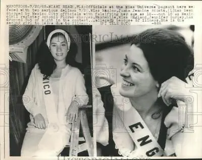 1965 Press Photo Two Miss Universe Beauty Pageant Contestants To Leave Contest • $29.88