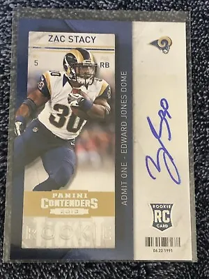 $5.50 • Buy Zac Stacy 2013 Contenders Rookie Auto Card #192