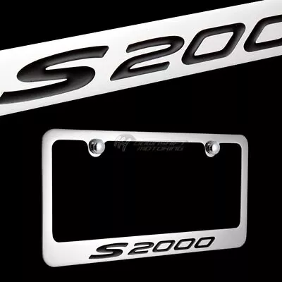 HONDA S2000 LOGO Chrome Plated Brass License Plate Frame With 2 Chrome Caps • $29.95