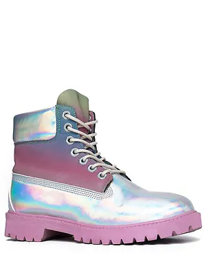 $120 • Buy YRU Youth Rise Up STR8UP Hologram Reflective Pink Women's Shoes Sneakers Urban