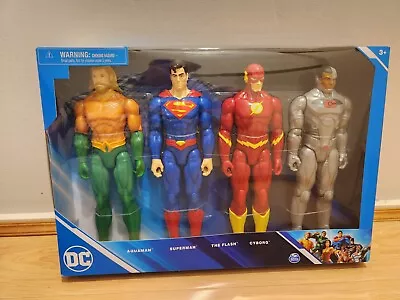 DC'S Aquaman Superman The FLash And Cyborg 12 Inch Action Figures Included • $99.99