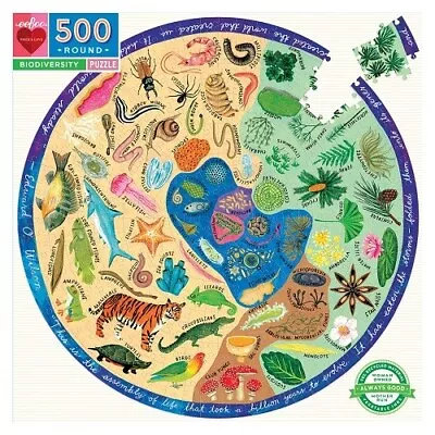 Eeboo 500 Piece Round Puzzle - Biodiversity • $35
