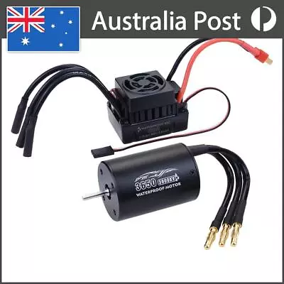 For 1/10 RC Cars Truck Waterproof 3650 3900KV Motor 60A Brushless ESC Combo Kits • $57.39