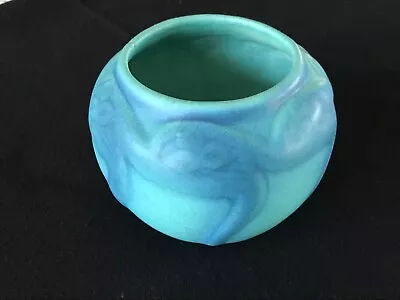 1930s Van Briggle Pottery Bowl Vase Matte Turquoise #695 (Spiderwort) • $145