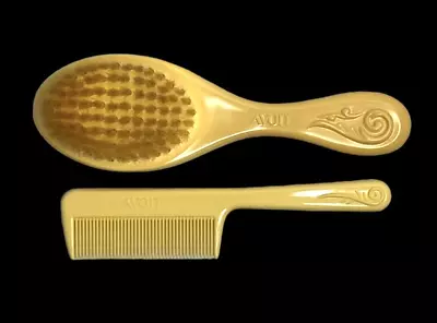 Avon Baby Brush And Comb Set Yellow New Old Stock No Box Soft Bristles Vintage • $9.99