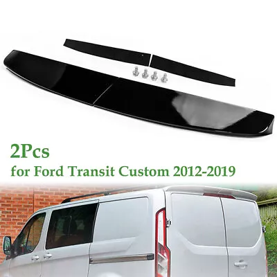 For Ford Transit Custom 2012-2022 Gloss Black Rear Twin Barn Door Roof Spoiler • £41.08