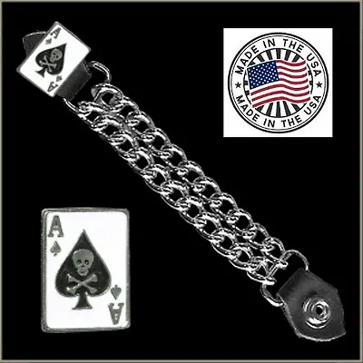 ACE OF SPADES VEST EXTENDER USA MADE Leather Biker Motorcycle Fits Harley  • $13.92