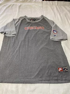 Vtg Nike Chicago Cubs Cooperstown Collection Grey Mens T Shirt Sz 2XL USA Made • $25.46