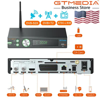 $30.99 • Buy Original GTMEDIA DVB-S2X/ATSC J.83B FTA Combo Satellite TV Receiver Youtube Box