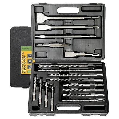 BLOSTM SDS Plus Hammer Drill & Chisel Bit Set Masonry Concrete Tile Brick 17PCS • £20.99