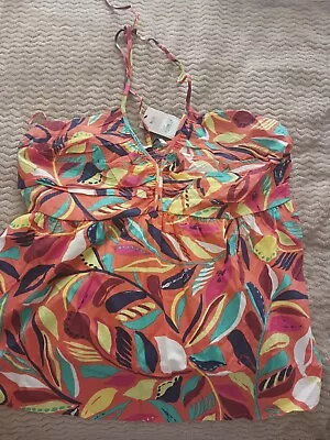 Women's Top Tu Orange  Strappy  Halter Neck . Size 20. Bnwt  • £0.99