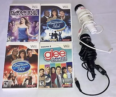 Karaoke Revolution American Idol Wii Game Lot W/2 Microphone Bundle Lot Tested • $32.95