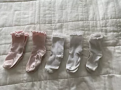 Baby Girl Bundle Of 5 Frilly Pink And White Socks 2-3 Years Gap And Other • £3