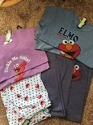 LOT Women's & Teens Sesame Street  ELMO Pajama Lounge Wear Tops & Bottoms • $45.65