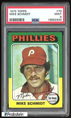 1975 Topps #70 Mike Schmidt Philadelphia Phillies HOF PSA 9 MINT   PACK FRESH   • $217.50