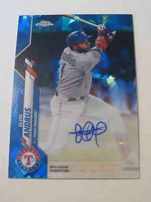 2020 Topps Chrome Update Sapphire Auto Elvis Andrus #A-EA Texas Rangers MLB • $16.39