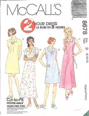 8678 UNCUT McCalls SEWING Pattern Misses 2 Hour Pullover Sleeveless Dress Spring • $9.99