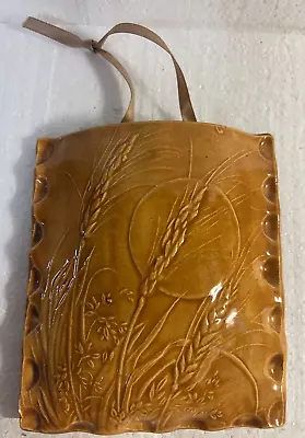 Art Studio Pottery Wall Pocket Vase Wheat Field Harvest Moon Design • $19.99