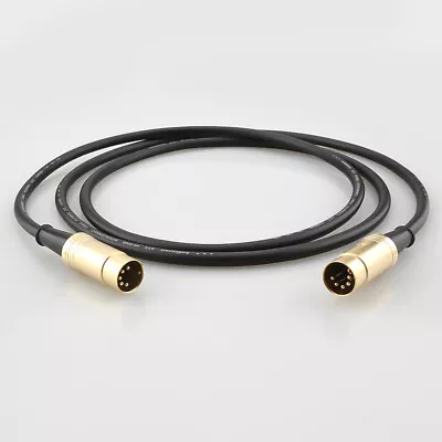 Quad 5 Pin To 5 Pin Din Gold Plated Cable Interconnect Pure OFC Lead • £14.90