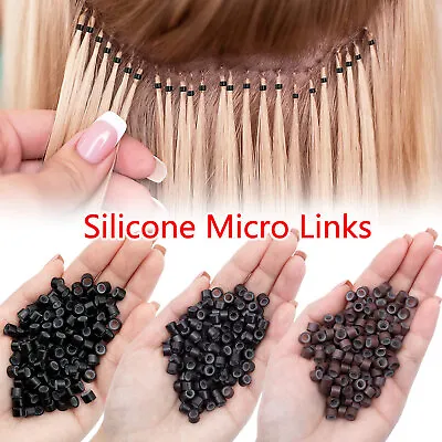 6mm/5mm Micro Ring Beads For I Tip Micro Loop Ring Hair Extension Silicone Beads • $5.52