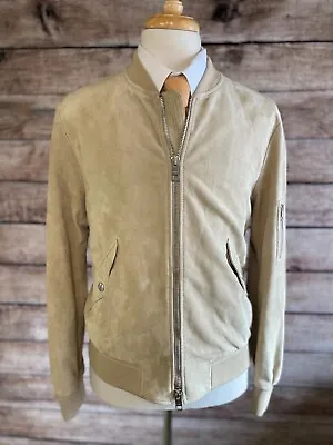 Burberry Suede Leather Bomber Jacket Size 44 • $179.99