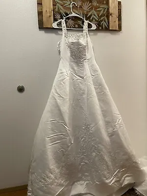 Size 12 Wedding Dress Vintage Satan Beaded Dress • $70