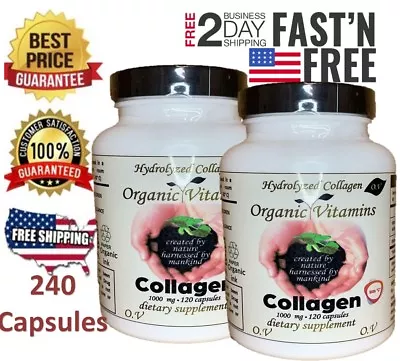 Pure Natural Hydrolyzed Collagen And Concentrate Tablets Capsules Guaranteed 2 • $15.64