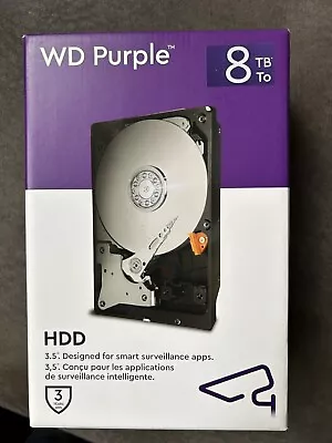 WD Purple Surveillance Hard Drive 8TB Wdbgkn0080hnc-wrsn • £184.99