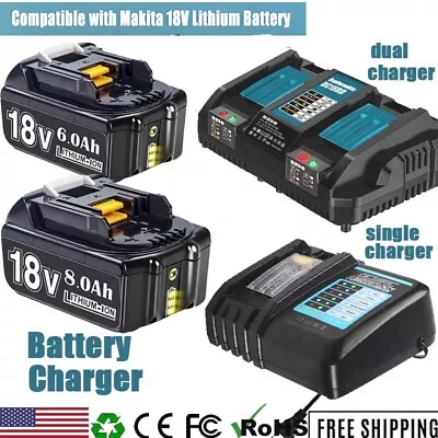 18V For Makita BL1830 BL1850B Battery 8.0ah 7ah 6ah Lithium Battery/Charger • $23.99