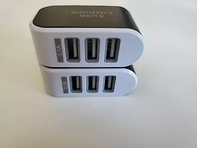 2 USB Chargers 3.1 Amp 3 Port Adapter Travel Supply Night Light • $11.99