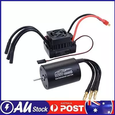 For 1/10 RC Cars Truck Waterproof 3650 3900KV Motor 60A Brushless ESC Combo Kits • $55.49