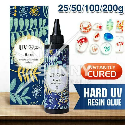 Hard UV Resin Glue 25/50/100/200g Ultraviolet Curing Epoxy Craft DIY Jewelry • $13.50