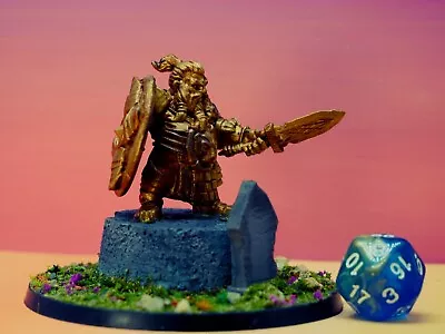 Dwarven King Memorial Gold Statue Painted Miniature Terrain Dungeons & Dragons • $2.59
