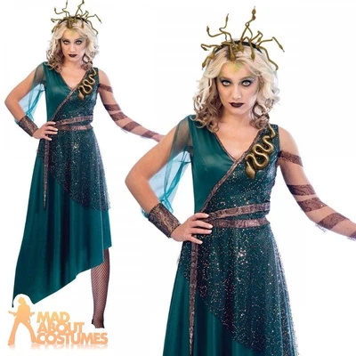 £30.99 • Buy Adult Medusa Costume Ladies Serpentine Greek Myth Goddess Halloween Fancy Dress