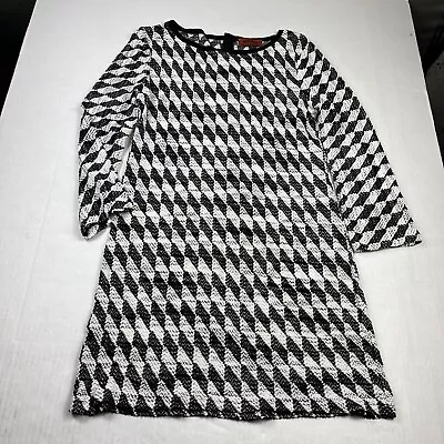 Missoni Womens Knit Sheath Dress Zig Zag Printed Back Zip 3/4 Sleeve Size 42 6 • $79.99