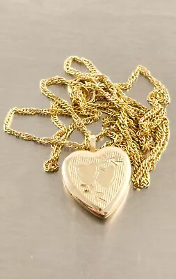 Vintage 14kt Solid Yellow Gold Double Picture Locket Pendant 18” Necklace PPC  • $300