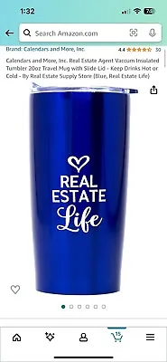 Real Estate Agent Vaccum Insulated Tumbler 20oz Travel Mug With Slide Lid • $9
