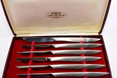Vintage Boker Tree  Brand Cutlery  Stainless Steel Steak Knives Set Of 6 • $39.99