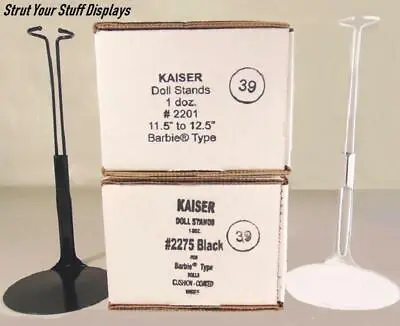£50.30 • Buy 2 Doz KAISER #2201 WHITE + #2275 BLACK Stands. Fit 11.5 -12.5  Tall Dolls BARBIE