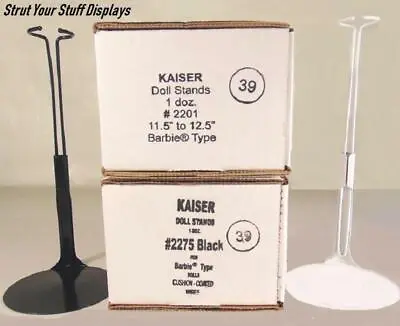 2 Doz KAISER #2201 WHITE + #2275 BLACK Stands. Fit 11.5 -12.5  Tall Dolls BARBIE • $63