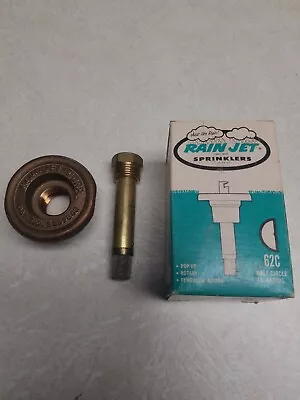 Nos Vintage Rain Jet Brass Sprinkler 62C 1/2 Circle 15' Radius Boxed • $63.95