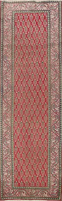 Vintage Paisley Tebriz Traditional Runner Rug 3x11 Wool Hand-knotted Carpet • $343