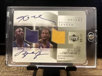 Jordan/Kobe 2003 Upper Deck UD Game Jersey MJ/KB-C 08/10 Dual Patch Auto Reprint • $22.50